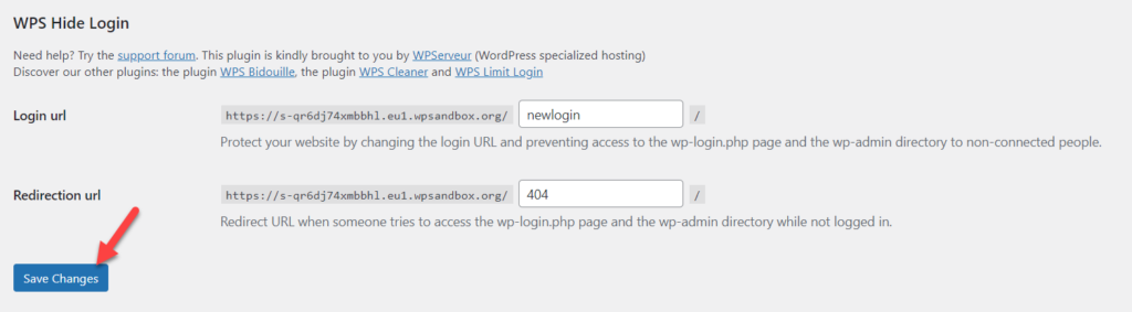 WordPressログインページのURLを変更します-wpsを保存しますログインを非表示にします
