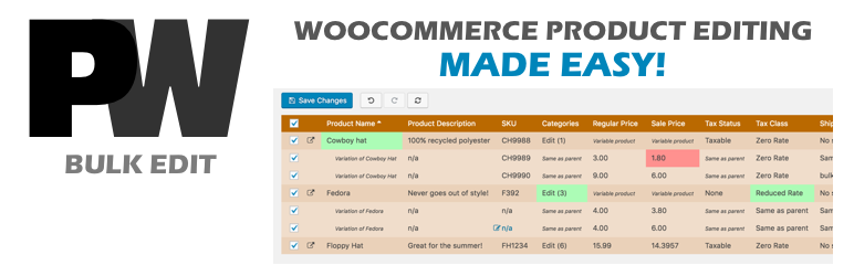 PW WooCommerce 批量編輯