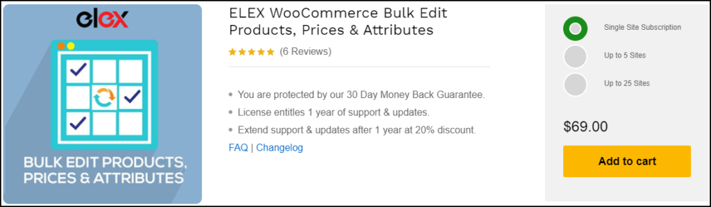 ELEX WooCommerce 高級批量編輯產品、價格和屬性