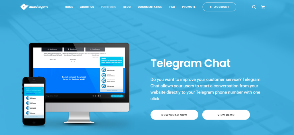 wordpress 客戶支持插件 - 電報聊天