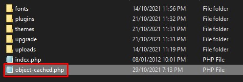 重命名 object-cached.php 文件