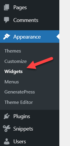 crear un widget de encabezado personalizado en WordPress - todos los widgets