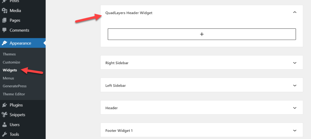 widget de encabezado de cuatro capas