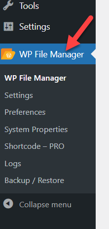 ocultar enlaces de afiliados en WordPress - configuración del administrador de archivos wp