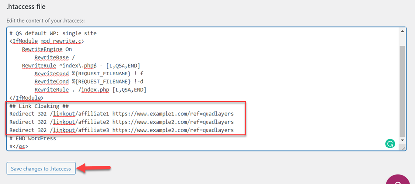 Ocultar enlaces de afiliados en WordPress - Ocultación de enlaces de archivo .htaccess