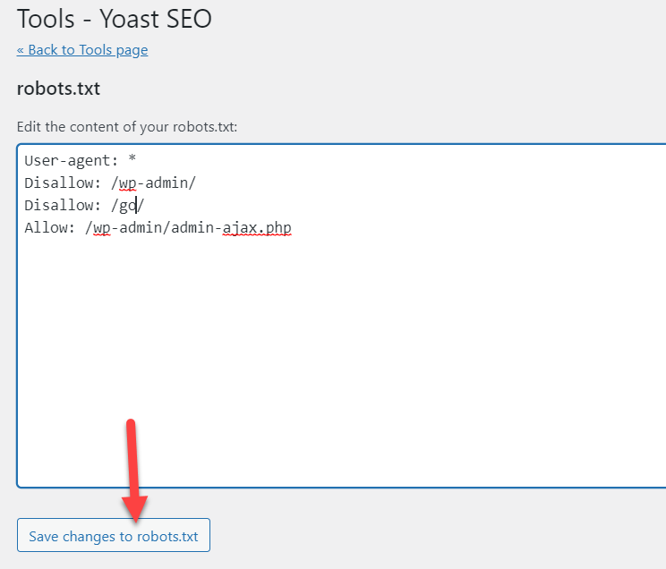 actualizar el archivo robots.txt