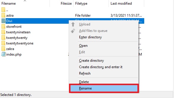 переименовать панель управления темой wordpress не загружается