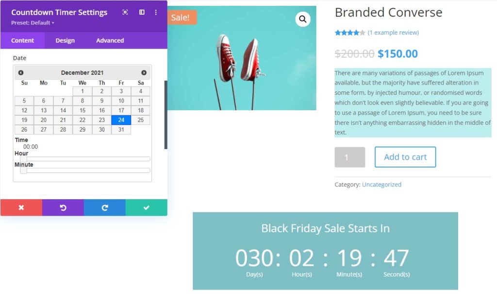 倒计时演示自定义 woocommerce 产品页面模板