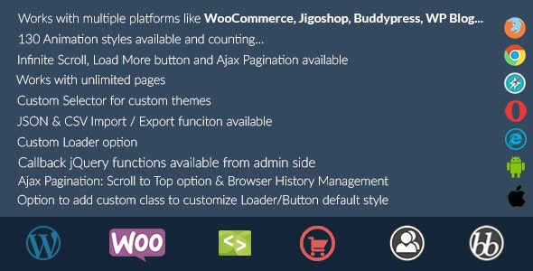 Animiertes Infinite-Scroll-Plugin für WordPress