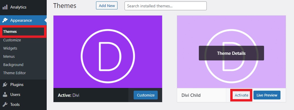 aktifkan pembaruan tema anak tema wordpress