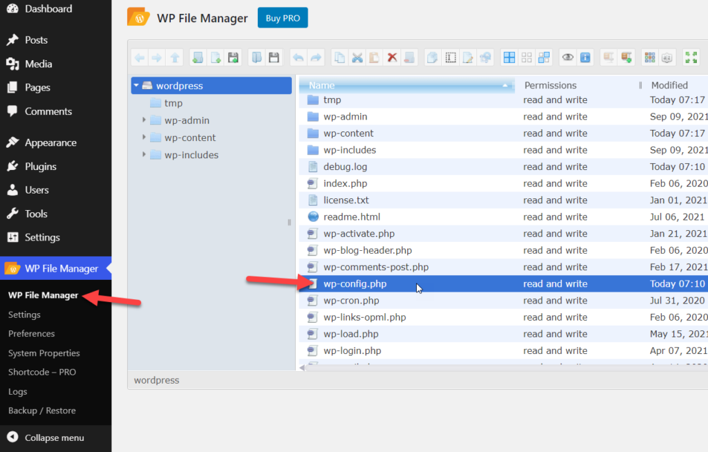 เปลี่ยนข้อความแสดงข้อผิดพลาดในการชำระเงิน woocommerce - การแก้ไข wp-config.php