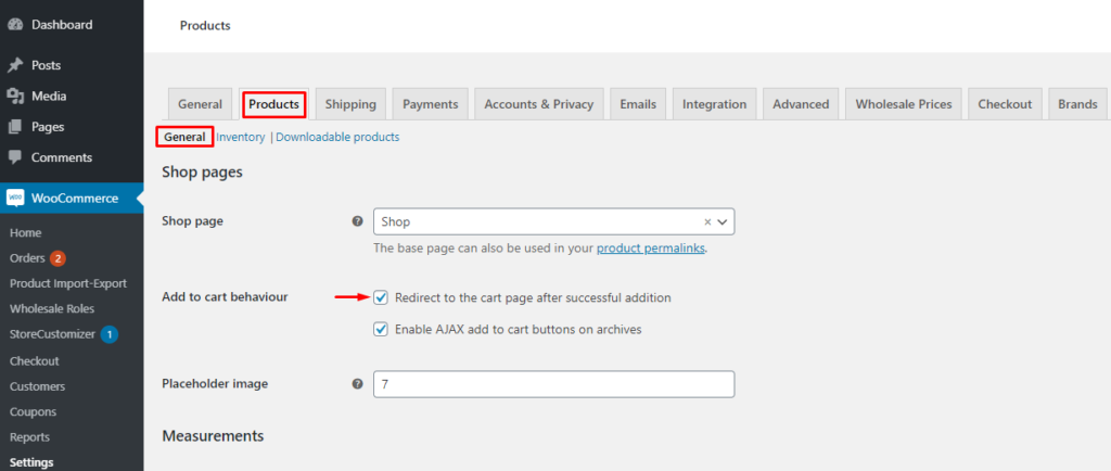 在 woocommerce 中启用重定向到购物车页面