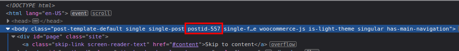 帖子 id 檢查在特定頁面帖子上應用 css