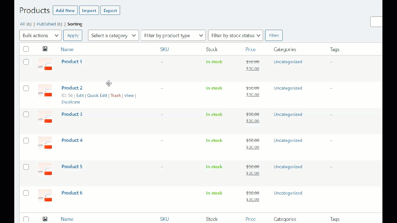 sortir produk woocommerce - penyortiran default woocommerce
