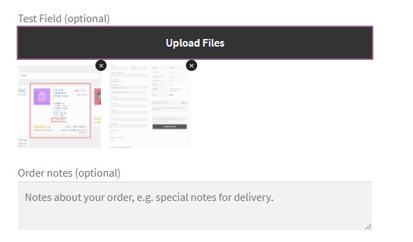 Butonul Încarcă fișiere în acțiune la finalizarea WooCommerce