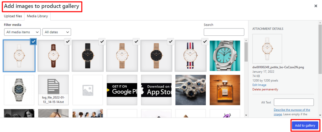 personalizza la galleria dei prodotti woocommerce aggiungi alla galleria