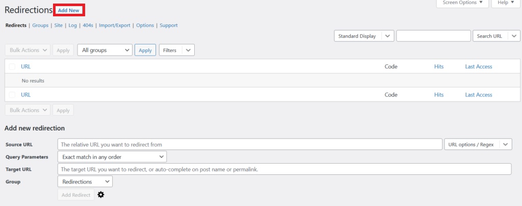 plugin per reindirizzare una pagina wordpress aggiungi nuovo