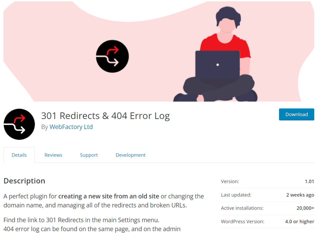 301 reindirizzamenti e 404 registri degli errori