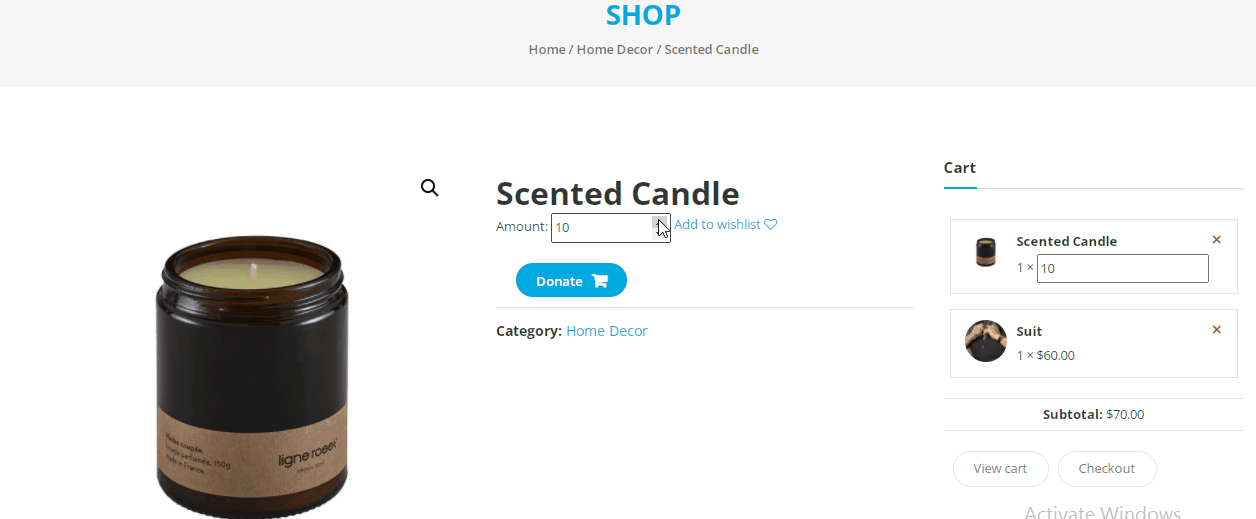 miktar-artış-potansiyel-bağışlar, woocommerce'te bağışları kabul eder
