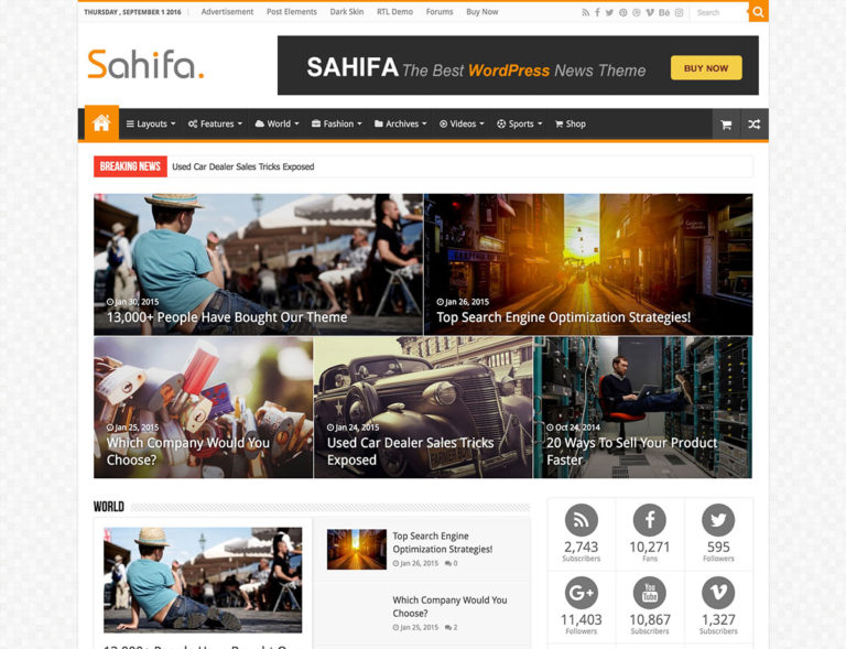 sahifa-wordpress-新聞主題
