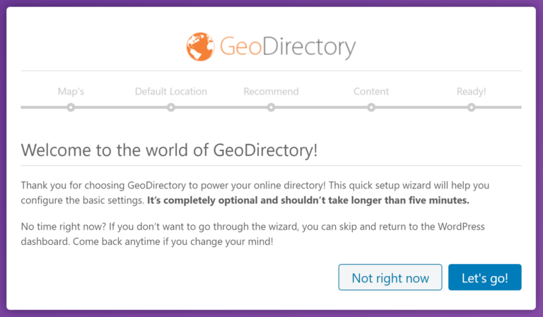 GeoDirectory 마법사
