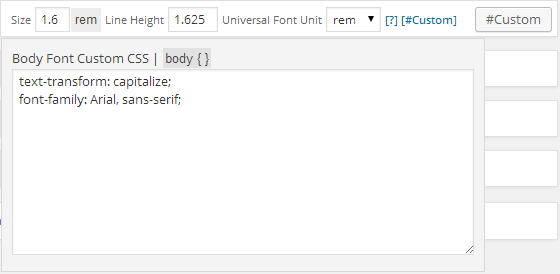 Opțiuni de design Dynamik CSS personalizat