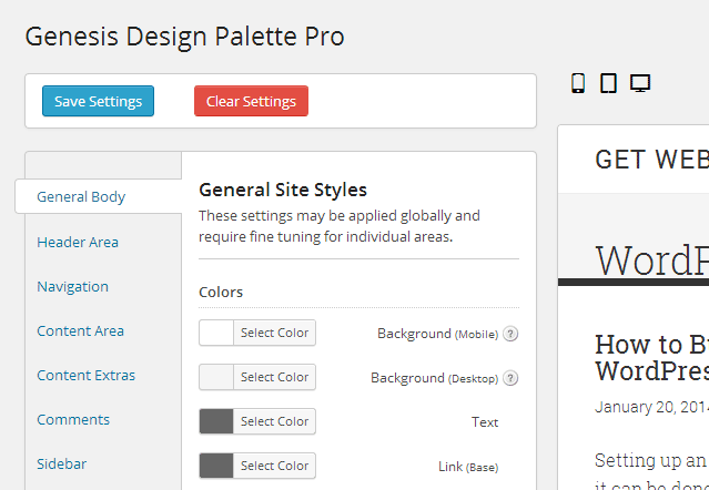 Tavolozza di design Pro