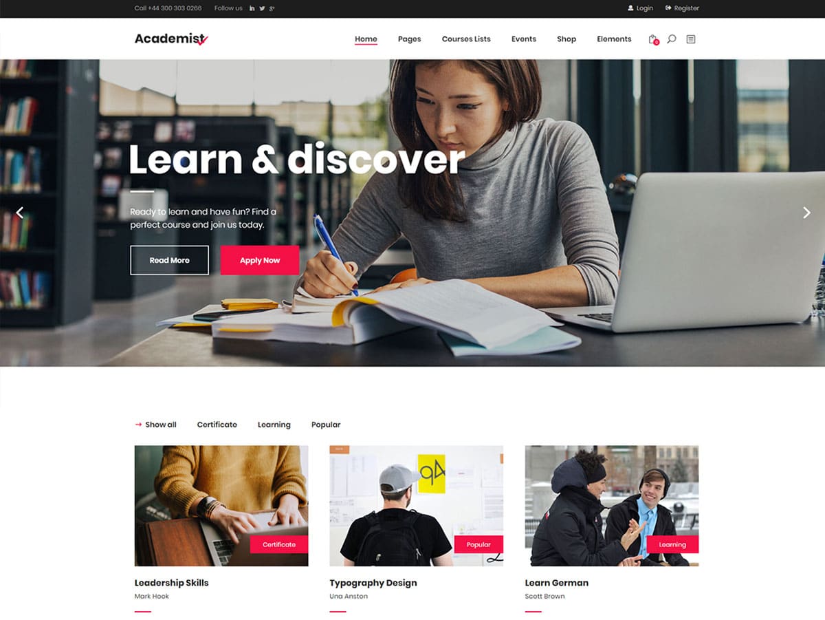akademisyen lms wordpress teması.