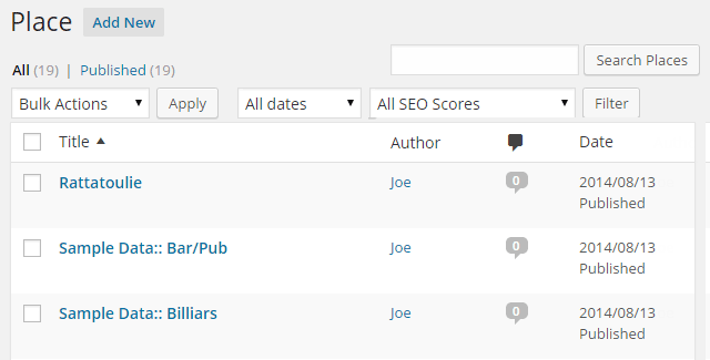 目錄引擎放置自定義帖子類型