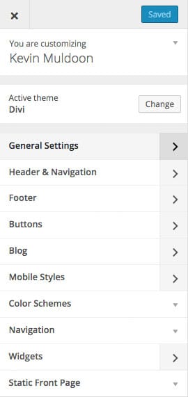 Divi WordPress Tema Özelleştirici