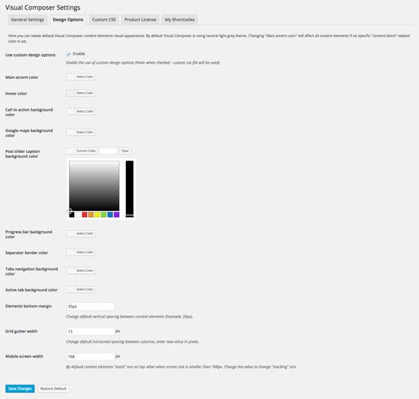 Options de conception du compositeur visuel