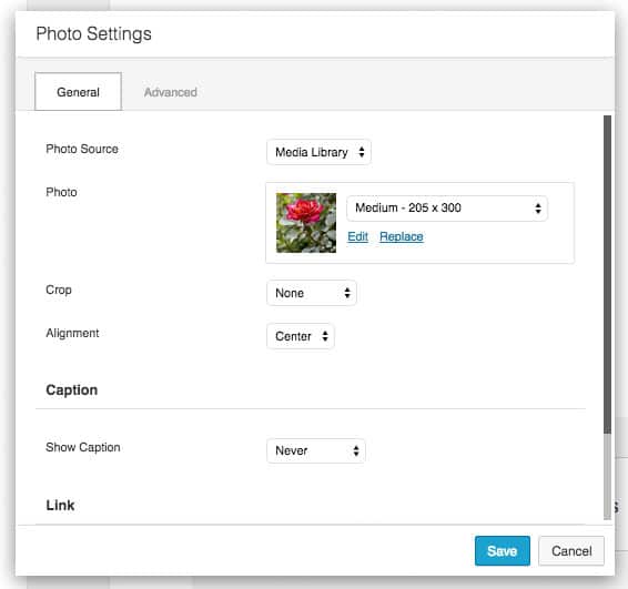 Paramètres photo de Beaver Builder