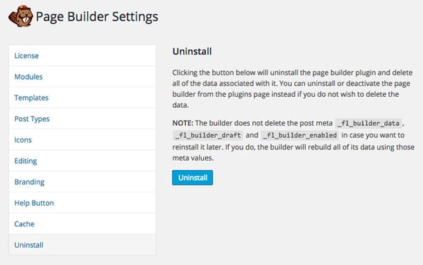 Désinstaller Beaver Builder