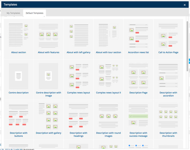 Boîte de modèle Visual Composer