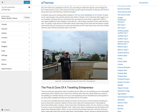 Le thème du constructeur de castor