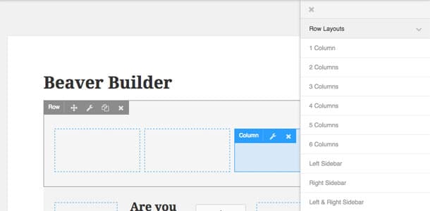 Disposition des rangées Beaver Builder