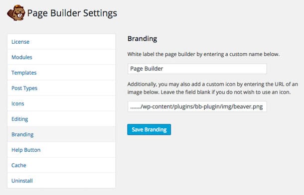 Paramètres de marque Beaver Builder