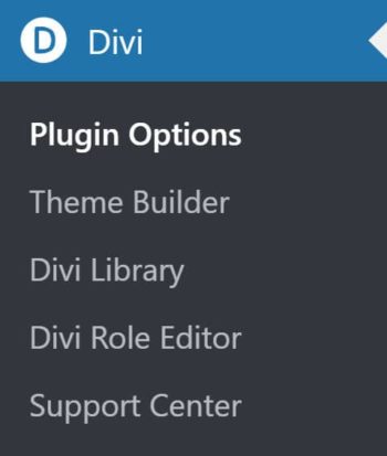 Divi Builder 管理菜單