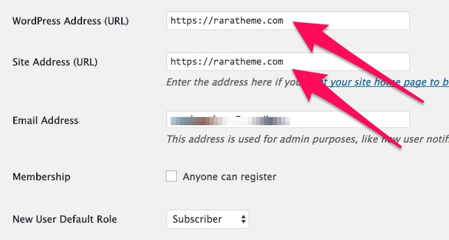 在 wordpress 中更改 wordpress 地址和站點地址