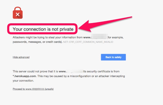 你的連接不安全-谷歌瀏覽器