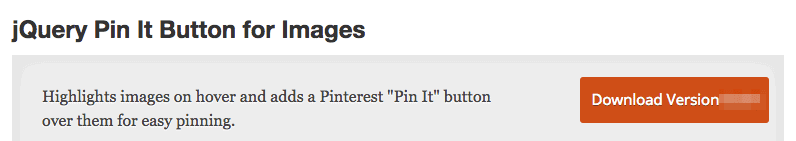 jQuery Pin It Button for Images plug-in pour blog culinaire