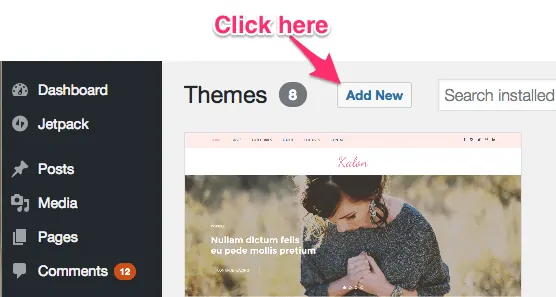 ajouter un nouveau thème sur wordpress