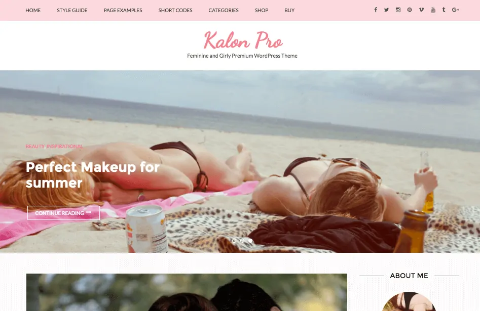 Thème Kalon pro pour blog culinaire