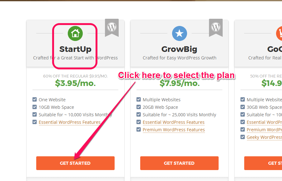sélectionner le plan du site