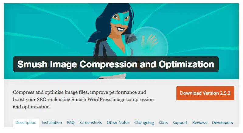 Plugin wordpress de compression et d'optimisation d'image Smush