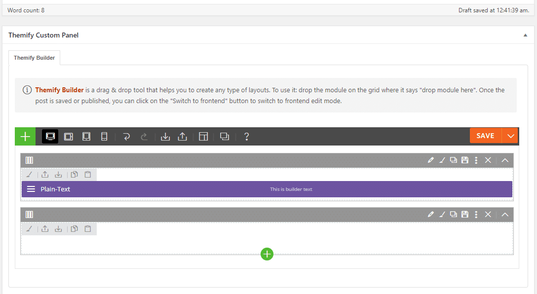 themifyビルダーバックエンド