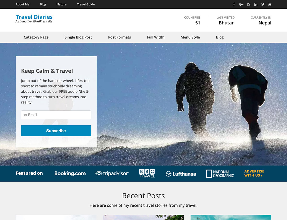 旅遊日記-wordpress-主題