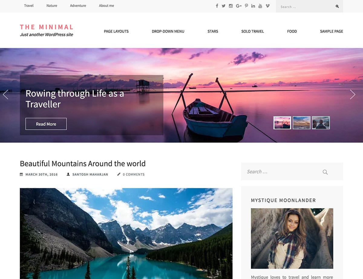 最小的wordpress博客主題