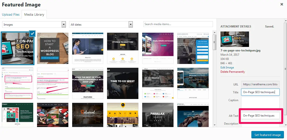 特色圖片替代標籤