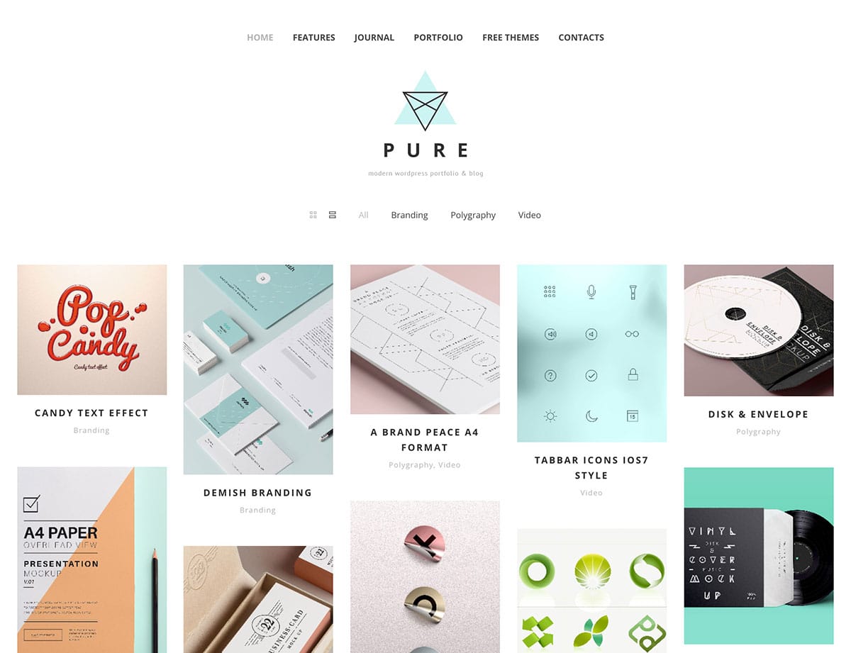純免費的投資組合 wordpress 主題